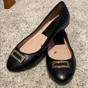 Black Zara Flats with Gold detail